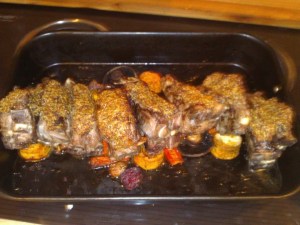 Our first rack of lamb. Poor, tasty Todd.
