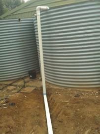 This works as long as the top of the inlet is below the line of the gutters.