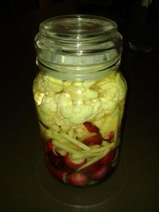 Pickled radish and cauliflower. A HUGE success!