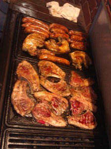 Our first 100% home-grown BBQ.