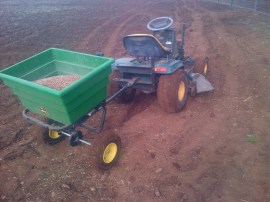 Our farm equipment is miniature, much like our farm.