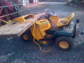 In hindsight, I probably should have lowered the carry-all before towing dad.