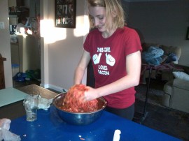 Gemma getting her hands dirty. Literally.