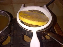 This is the first time around, when the bigger impurities have been filtered out.