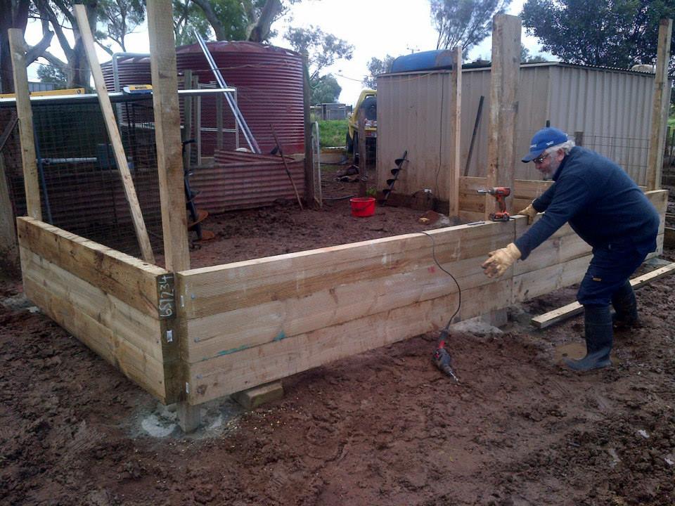 The sleeper part done. And yes, dad is dropping the drill.