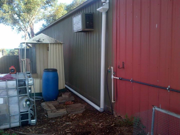 This side of the shed was easy, as it was clearly higher than the inlet and was straight runs.