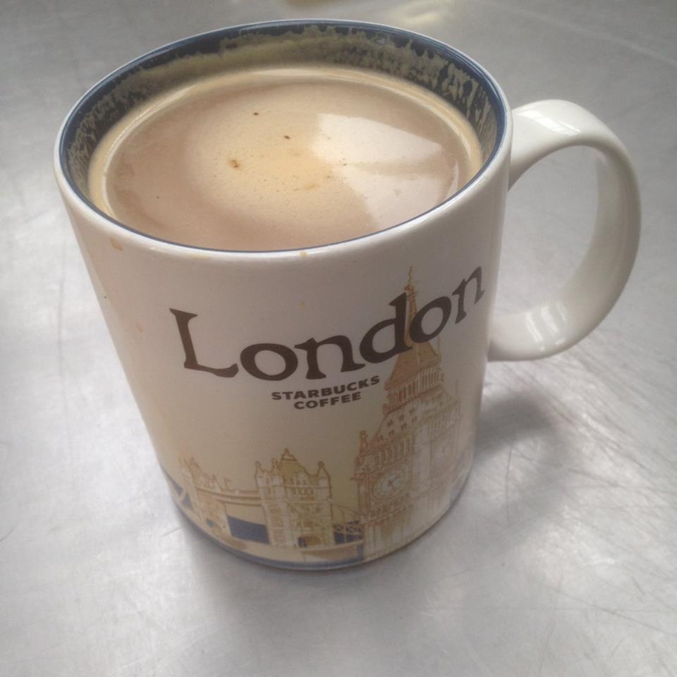 The first coffee using Clarisse's milk.  Amazing!