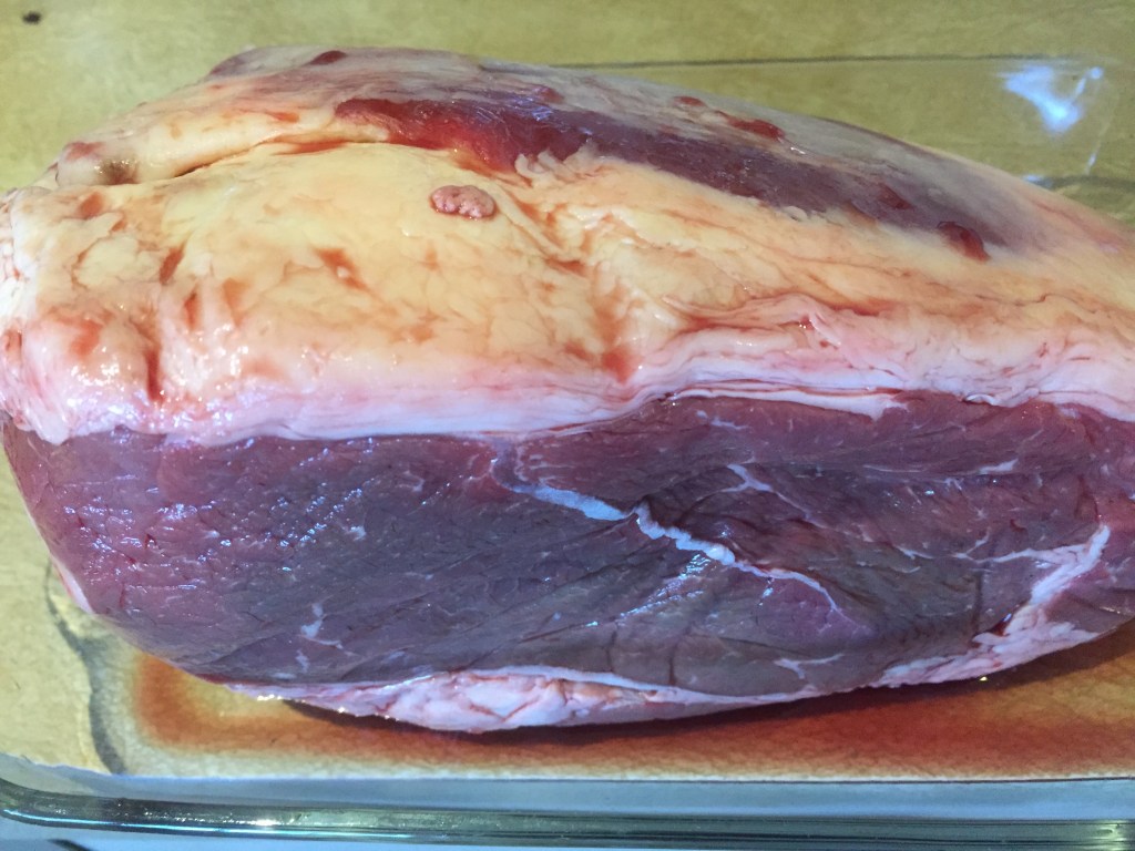 A lean roast with a nice fat layer on top.