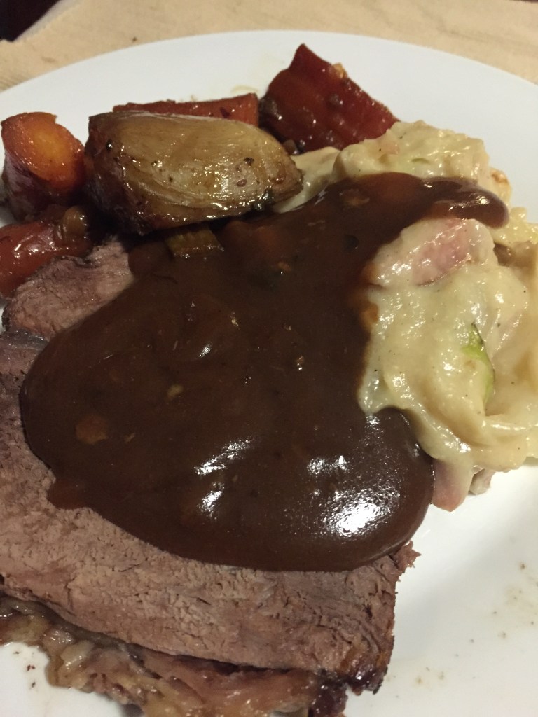 With colcannon and gravy. Yum!