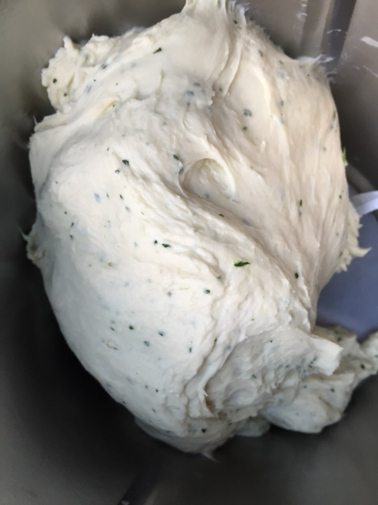 Using my food processor to knead my dough for me. 