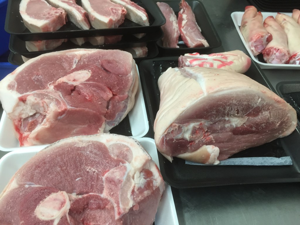 We've found that the white pigs slim down quite a bit over summer, while the heritage breeds maintain a nice fat layer. That actually lets us cater to two kinds of people - those after lean meat (aka crazy people) and those who like fat (aka people like me).